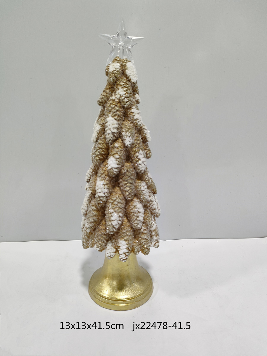 Gold lighted Christmas tree